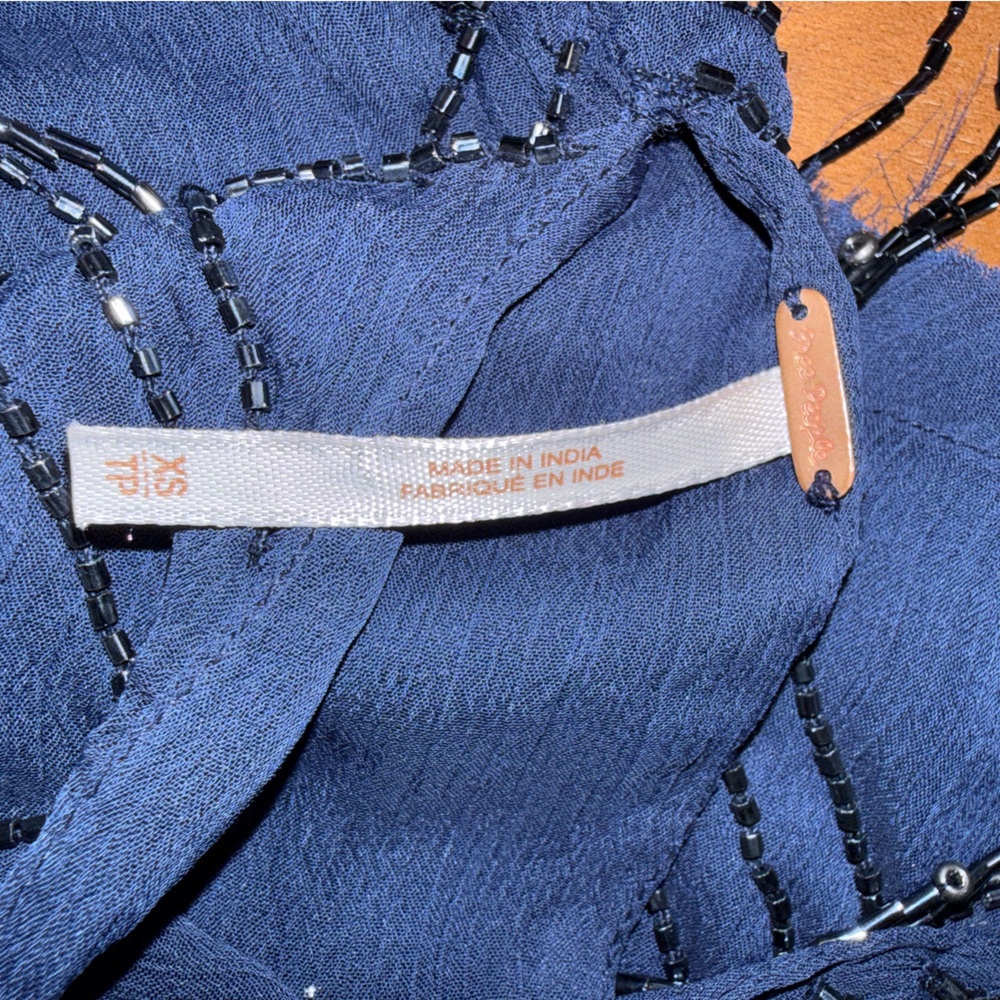 Free People Navy Beaded Camisole - Picture 5 of 6